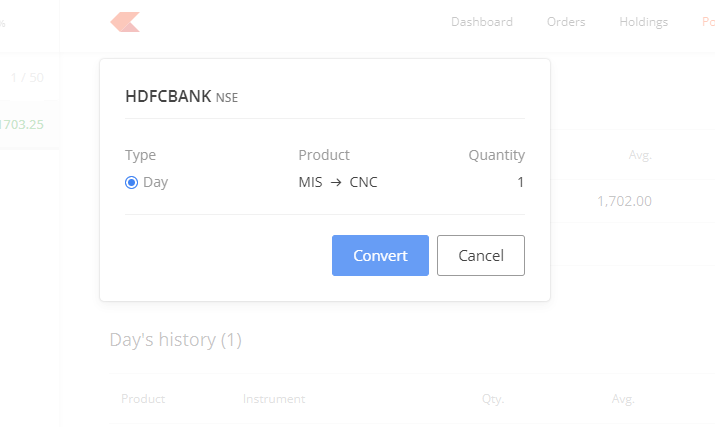 What is Convert Position in Zerodha